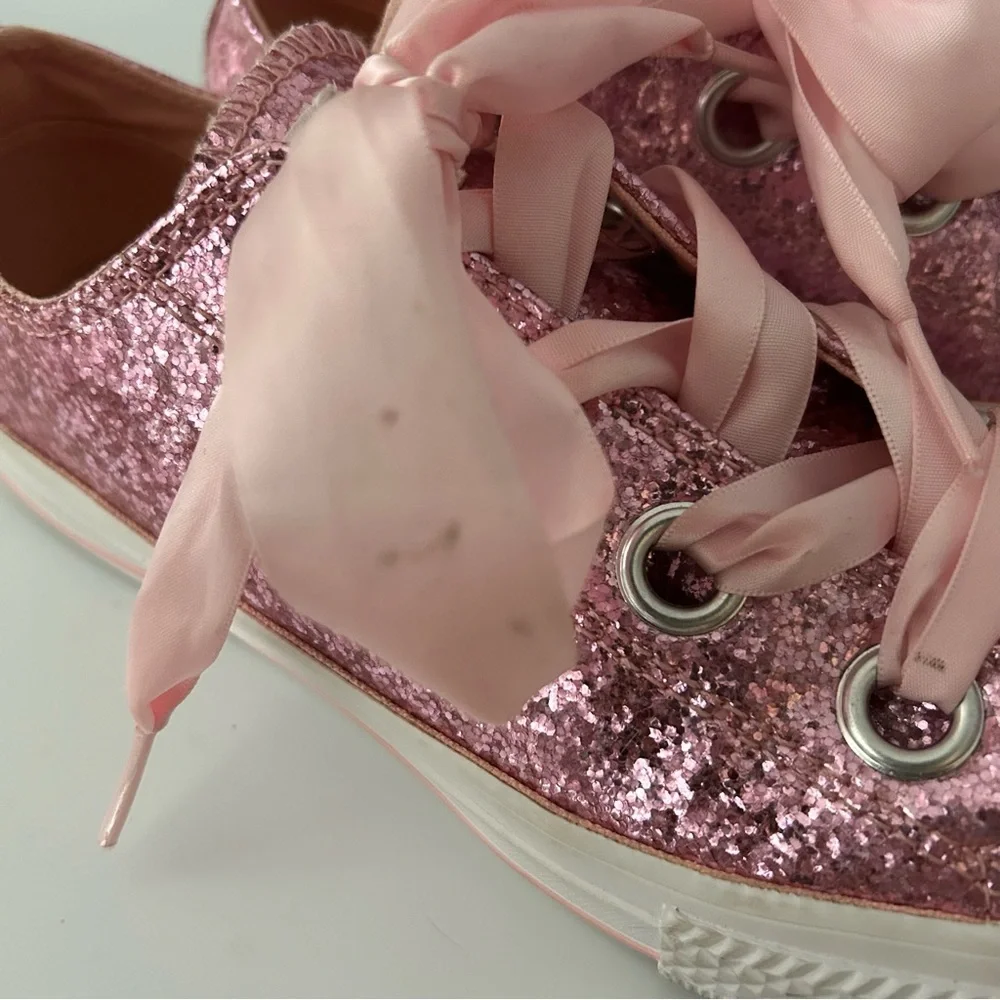 Converse All Star Party Dress Low Top Pink Glitter Sneakers